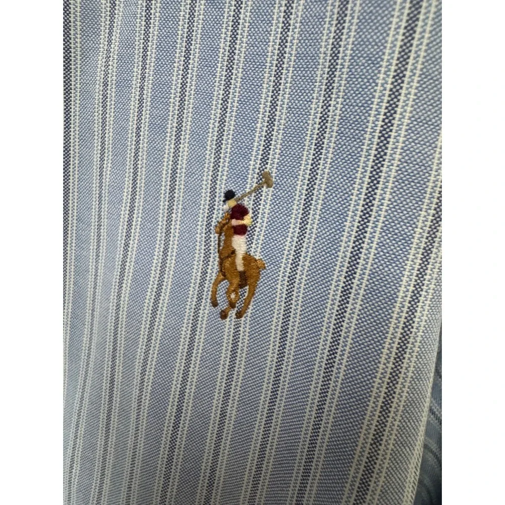 Polo Ralph Lauren Mens 3XB Blue White Striped Oxford Button Down Classic Shirt